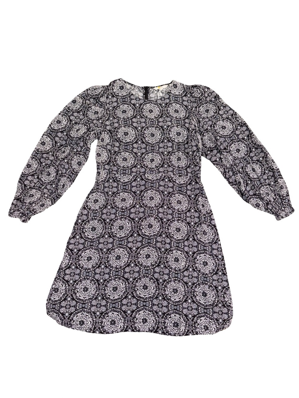 Boden Grey & White Medallion Print Dress | Long Sleeve | Size US 8 (UK 12) NWT - Picture 6 of 14